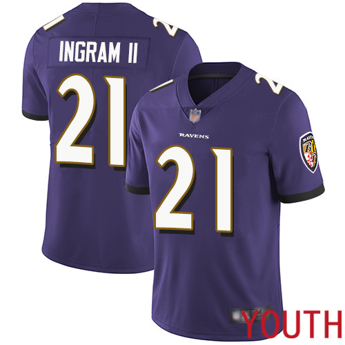 Baltimore Ravens Limited Purple Youth Mark Ingram II Home Jersey NFL Football #21 Vapor Untouchable->youth nfl jersey->Youth Jersey